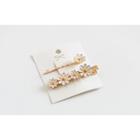 Set: Flower Hair Pin + Hair Clip 01 - Daisy - White & Gold - One Size