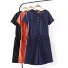Short-sleeve Plain Playsuit