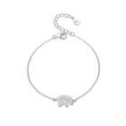 925 Sterling Silver Simple Fashion Elephant Bracelet Silver - One Size
