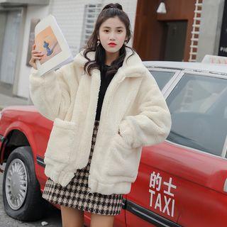Dual-pocket Fleece Zip Jacket