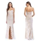 Lace Spaghetti Strap Mermaid Evening Gown