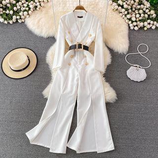 Long Sleeve Double Breasted Jumpsuit