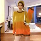Color Block Sweater Gradient Yellow - One Size