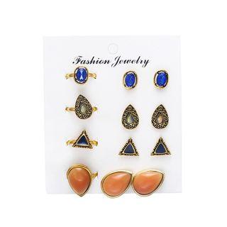 Set: Retro Rhinestone Earring (various Designs) As Shown In Figure - One Size