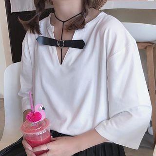 Heart Buckle 3/4-sleeve T-shirt
