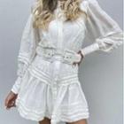 Ruffled A-line Mini Shirtdress With Belt