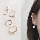 Faux Pearl Cuff Earring (various Designs) Wej-161 - Set Of 4 - Clip On Earring - One Size