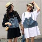 Short-sleeve T-shirt / Denim Camisole