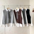 Set: Shirt + Lettering Sweater Vest