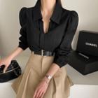 Collared Notch-neck Blouse
