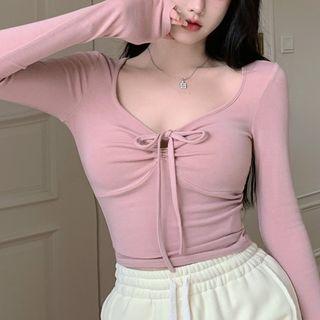 Tie-strap T-shirt / Wide Leg Pants