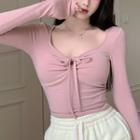 Tie-strap T-shirt / Wide Leg Pants