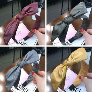 Faux Leather Bow Accent Headband