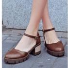 Block-heel Platform Ankle Strap Sandals