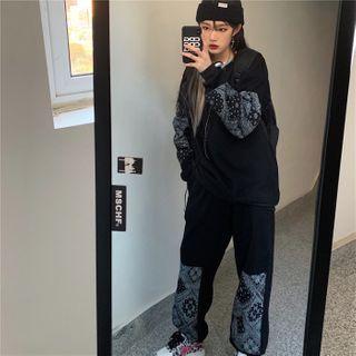 Paisley Print Panel Hoodie / Sweatpants