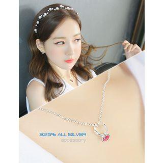 Rhinestone Ring Silver Necklace