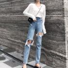 Cut-out Slim-fit Jeans