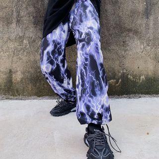 Couple Matching Lightning Print Jogger Pants