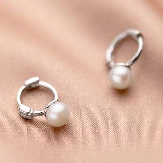 925 Sterling Silver Faux Pearl Dangle Earring 1 Pair - 925 Sterling Silver Faux Pearl Dangle Earring - One Size