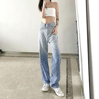 Gradient Pattern Straight Leg Pants