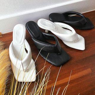 Toe High-heel Slide Sandals