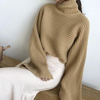 High-neck Extra Long-sleeve Sweater