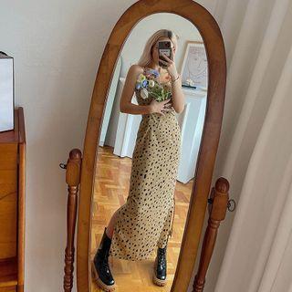 Double-strap Leopard Maxi Dress