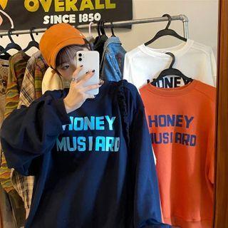 Lettering Loose-fit Sweatshirt - 3 Colors