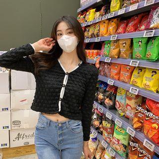 Contrast Trim Cropped Light Jacket