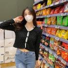 Contrast Trim Cropped Light Jacket