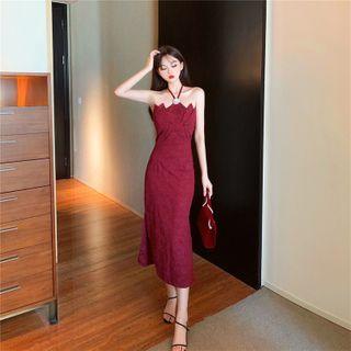 Halter Neck Midi Mermaid Dress