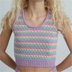 Rainbow Knit Tank Top As Figure Shown - Free Size