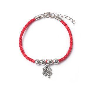 Alloy Clover Red String Bracelet