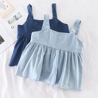 Ruffle-trim Denim Tank Top
