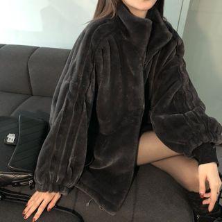 Fluffy Zipped Jacket Gray - One Size