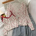 Floral Knit Cardigan / Floral Two Tone Tank Top White - One Size