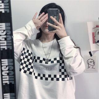 Check Print Pullover