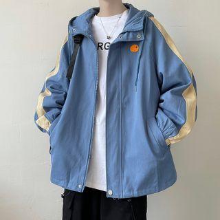 Two-tone Hooded Zip Jacket / Cargo Pants / Set
