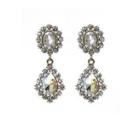 Rhinestone Teardrop Earrings (white) One Size