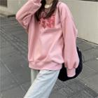 Strawberry Print Sweatshirt Pink - One Size