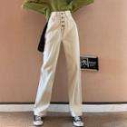 Single-breasted High-waist Jeans