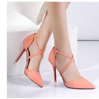 Pointy Toe Ankle Strap High-heel Pumps