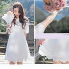 Scalloped Hem Eyelet A-line Dress