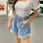Adjustable-waist Wide-leg Shorts