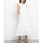 Sleeveless Eyelet Midi A-line Dress