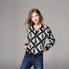 Patterned Bomber Zip Jacket