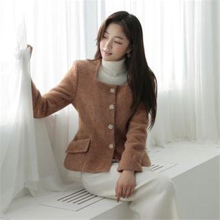 Square-neck Textured Jacket
