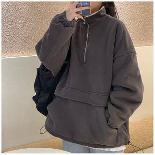 Fleece-lined Half-zip Sweatshirt