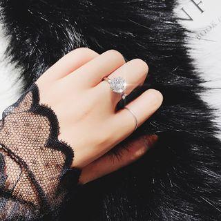 925 Sterling Silver Cz Open Ring As Shown In Figure - One Size