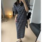 Short-sleeve Striped T-shirt / Midi Dress